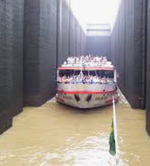 Ship inside the lock